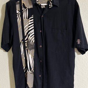 Iolani Men's Hawaiian Aloha Shirt Size Small Fern Border Print